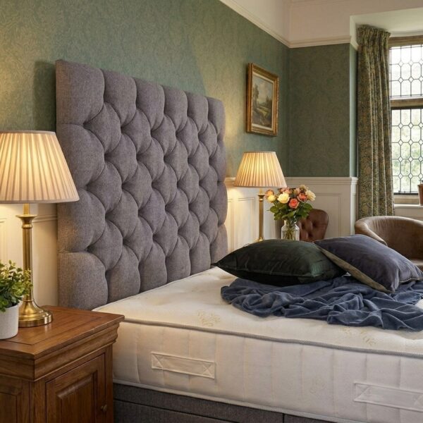 Chessington Upholstered Divan Bed Set with Tall Button Tufted Headboard Chessington Upholstered Divan Bed Set with Tall Button Tufted Headboard