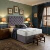 Chessington Upholstered Divan Bed Set with Tall Button Tufted Headboard