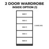 1-1 2-Door Full Mirror Wardrobe