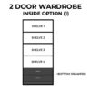 2-Door Sliding Mirror Wardrobe