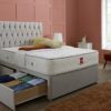 2 (1) Belgravia Upholstered Divan Bed Set -Tufted Button Headboard