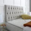 2 (2) Belgravia Upholstered Divan Bed Set -Tufted Button Headboard
