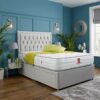 3 Windsor Upholstered Divan Bed Set with Luxury Button Headboard