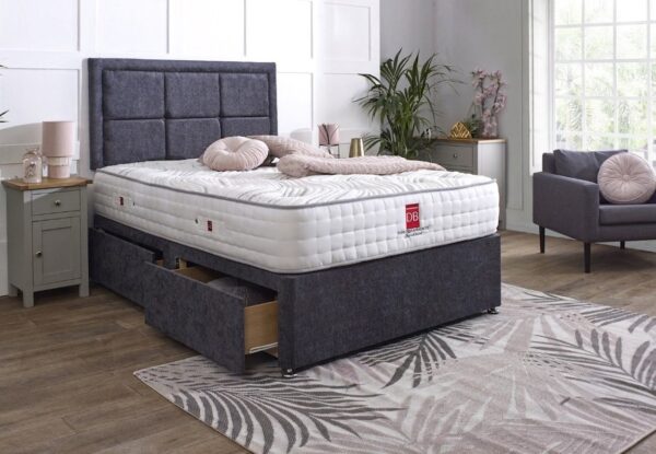 3 Lisbon Luxury Divan Bed Set -Border Headboard & Mattress Bundle