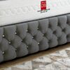 Regency Button-Tufted Divan Bed Set with Tall Headboard & Footboard