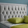 4 Windsor Upholstered Divan Bed Set with Luxury Button Headboard