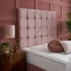 4 Delilah Upholstered Divan Bed Set with Tall Button Tufted Headboard