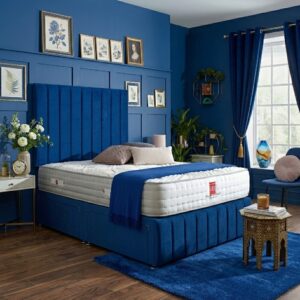 Nsavannah Upholstered Divan Bed Set with Tall Headboard