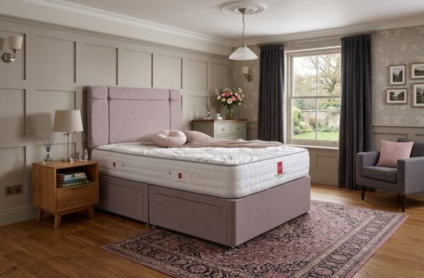 Sienna Upholstered Divan Bed Set with Button-Tufted Headboard