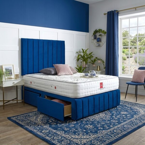 Nsavannah Upholstered Divan Bed Set with Tall Headboard