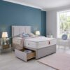 5 Florence Luxury Upholstered Divan Bed Set with Border Headboard