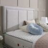 6 Florence Luxury Upholstered Divan Bed Set with Border Headboard