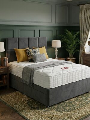 Monty Upholstered Divan Bed Set with Button-Tufted Headboard
