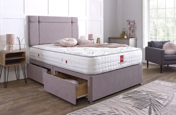 Sienna Upholstered Divan Bed Set with Button-Tufted Headboard