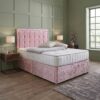 Aurora Upholstered Divan Bed Set with Button Border Headboard