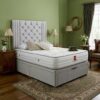 Regal Upholstered Divan Bed Set with Tall Button Tufted Headboard