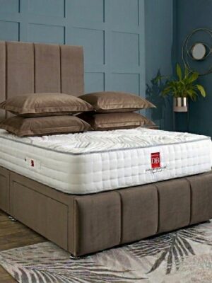 Milan Upholstered Divan Bed Set with Tall Headboard