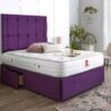7 Turin Upholstered Divan Bed Set with Tall Button Tufted Headboard