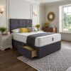 777 Monty Upholstered Divan Bed Set with Button-Tufted Headboard