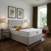 8 Belgravia Upholstered Divan Bed Set -Tufted Button Headboard