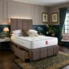 8 Milan Upholstered Divan Bed Set with Tall Headboard