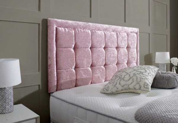 Aurora Upholstered Divan Bed Set with Button Border Headboard