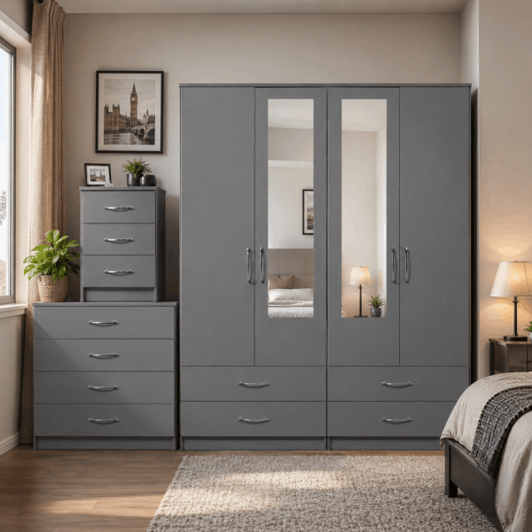 ChatGPT Image Jun 10, 2026, 09_16_24 AM-Photoroom (1) 4 Door Mirrored Wardrobe with 4 Bottom Drawers