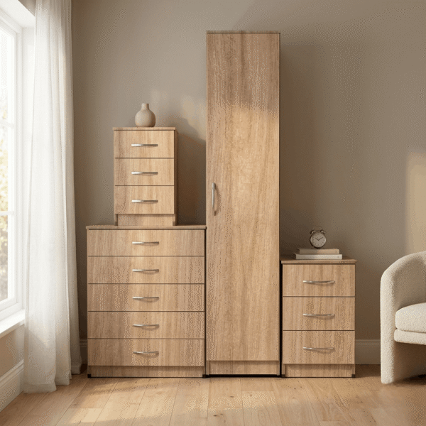 Modern 1-Door Wardrobe in OAK