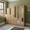 4-Door Wardrobe with Multi-Mirror Design