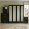 4-Door Wardrobe with 4 Full-Length Mirrors