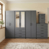 6-Door Wardrobe with 2 Half-Mirrors