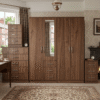 4-Door Wardrobe with Half-Mirror