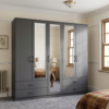 5-Door Wardrobe with Mixed Mirror Design