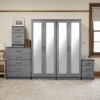 4-Door Wardrobe with 4 Full-Length Mirrors