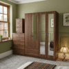 4-Door Wardrobe with Multi-Mirror Design
