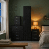 Modern 1-Door Wardrobe in BLACK