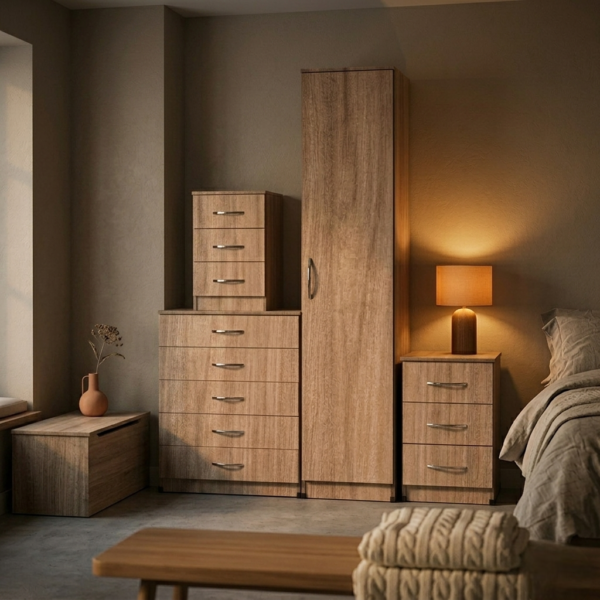 Modern 1-Door Wardrobe in OAK