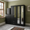 4-Door Wardrobe with Multi-Mirror Design