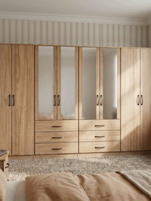 8-Door Octet Wardrobe with 6 Drawers & 4 Half-Mirrors