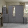 4-Door Wardrobe with Half-Mirror