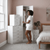 Modern 1-Door Wardrobe in White