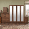 4-Door Wardrobe with 4 Full-Length Mirrors
