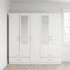 5-Door Wardrobe with Dual Half-Mirrors