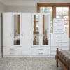 5-Door Wardrobe with 2 Half-Mirrors
