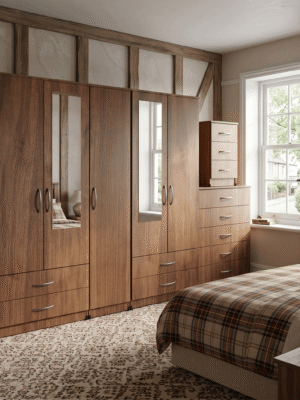 5-Door Wardrobe with 2 Half-Mirrors