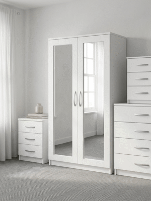2-Door Full Mirror Wardrobe