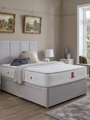 Worcester Hand-Pleated Divan Bed Set with Upholstered Headboard