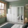 4-Door Wardrobe with Multi-Mirror Design