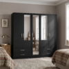 5-Door Wardrobe with Mixed Mirror Design