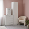 Modern 1-Door Wardrobe in White